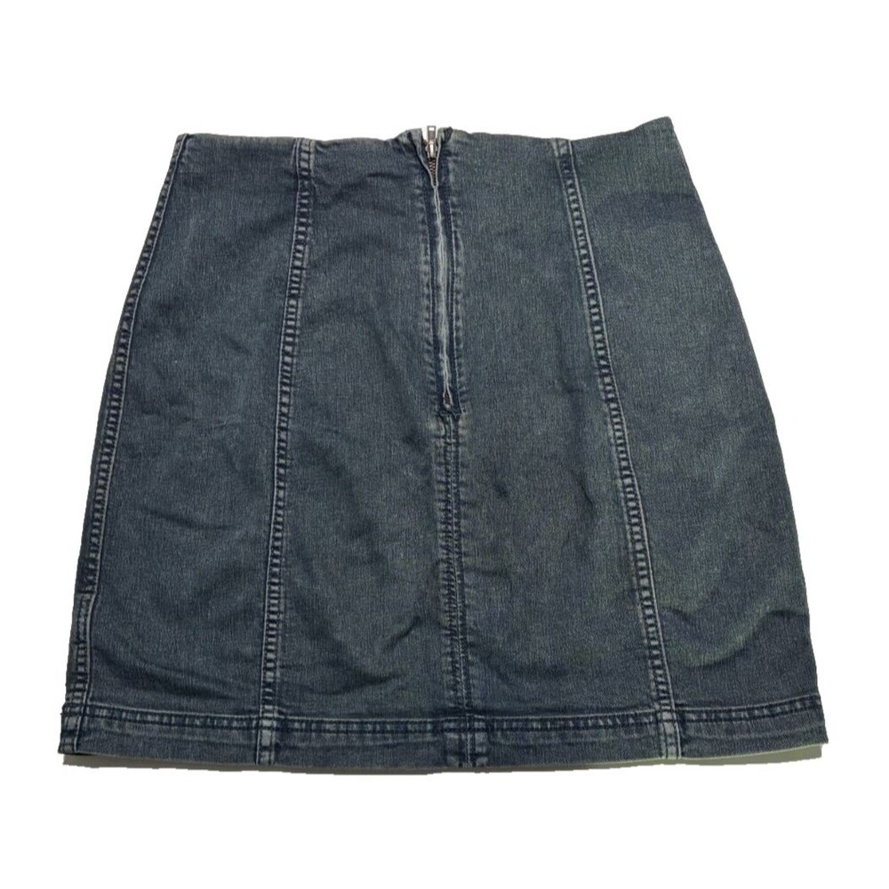 Free People Women’s Black Denim Mini Skirt Small Size S Boho Festival Jean